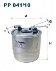 Купити PP841/10 Filtron Паливний фільтр (с подсоединением датчика уровня воды) Мерседес 204 (2.1, 3.0)