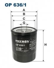 Масляный фильтр OP636/1 Filtron – (накручиваемый) фото 1