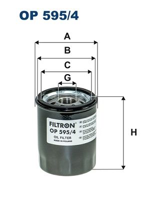 Масляний фільтр OP595/4 Filtron –  фото 1
