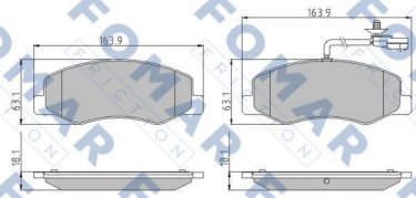 Купити FO 898281 Fomar Гальмівні колодки задні Movano (2.3 CDTI, 2.3 CDTI FWD) 