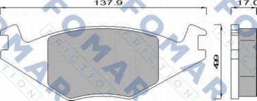 Купити FO 436881 Fomar Гальмівні колодки передні Джетта 1 (1.1, 1.3) 