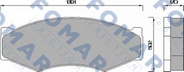 Купити FO 441581 Fomar Гальмівні колодки передні Laurel (2.4, 2.8 D) 