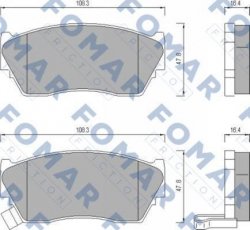 Купити FO 484081 Fomar Гальмівні колодки передні Санні (1.6 i, 1.6 i 16V, 1.6 i 16V 4WD) 