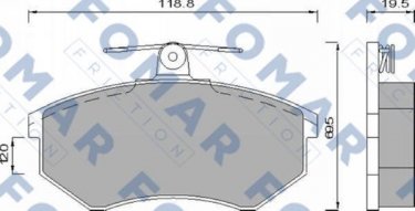 Купить FO 488581 Fomar Тормозные колодки передние Толедо (1.9 TD, 1.9 TDI, 2.0 i 16V) 
