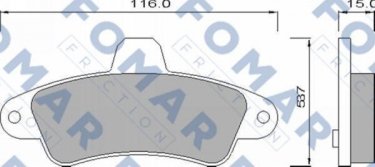 Купити FO 625081 Fomar Гальмівні колодки задні Mondeo (1, 2) (1.6, 1.8, 2.0, 2.5) 
