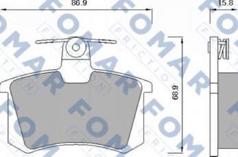 Купить FO 625481 Fomar Тормозные колодки задние Ауди 200 (2.1, 2.2, 2.3) 
