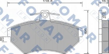 Купить FO 634281 Fomar Тормозные колодки передние Audi A4 (B5, B6) (1.6, 1.9 TDI) 