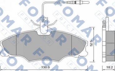 Купить FO 637381 Fomar Тормозные колодки передние Peugeot 406 (1.6, 1.7, 1.8, 1.9) 