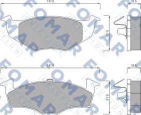 Купить FO 643281 Fomar Тормозные колодки передние Ibiza (1.6, 1.8, 1.9) 