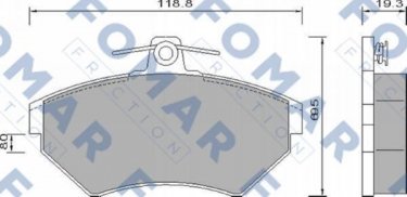Купить FO 647681 Fomar Тормозные колодки передние Ауди А4 (Б5, Б7) (1.6, 1.8, 1.9) 