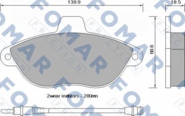 Купить FO 742581 Fomar Тормозные колодки передние Jumpy (2.0 HDi 110, 2.0 HDi 95) 