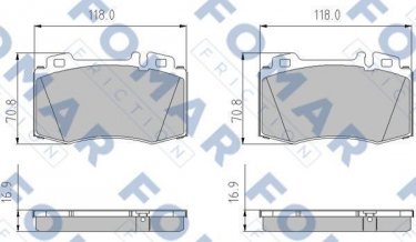 Купить FO 906681 Fomar Тормозные колодки передние Mercedes 220 (3.2, 4.3, 5.0, 5.8) 