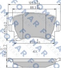 Купити FO 912381 Fomar Гальмівні колодки задні Scirocco (1.4, 2.0) 