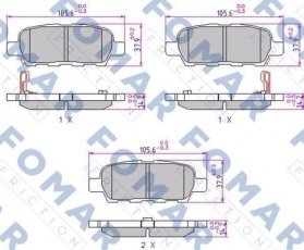 Купить FO 923981 Fomar Тормозные колодки задние Гранд Витара (1.6, 1.9, 2.0, 2.4, 3.2) 