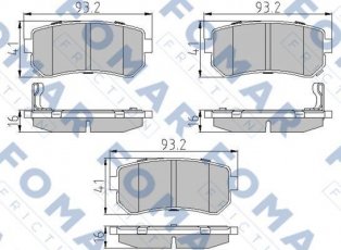 Купить FO 924081 Fomar Тормозные колодки задние Hyundai i30 (1.4, 1.6, 2.0) 