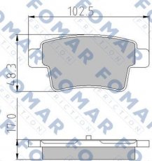 Купити FO 929881 Fomar Гальмівні колодки задні Citroen C4 Picasso (1.6, 1.7, 2.0) 