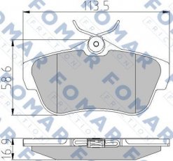 Купити FO 930381 Fomar Гальмівні колодки задні Scudo (1.6 D Multijet, 2.0 D Multijet) 