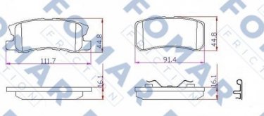 Купить FO 931681 Fomar Тормозные колодки задние Pajero 4 (2.5 TD, 3.2 DI-D, 3.8 V6) 