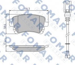 Купити FO 936681 Fomar Гальмівні колодки задні Транспортер (2.0 TDI, 2.0 TSI, 2.0 TSI 4motion) 