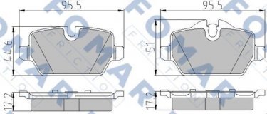 Купить FO 928481 Fomar Тормозные колодки задние BMW E81 (1.6, 2.0) 