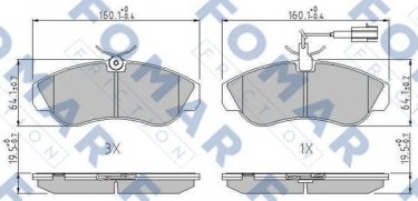 Купить FO 909681 Fomar Тормозные колодки передние Boxer (2.0, 2.4, 2.5, 2.8) 