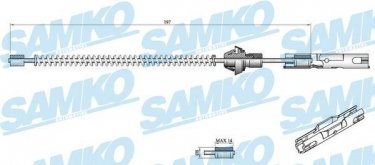 Купити C0250B Samko Трос ручного гальма Mazda 2 (1.2, 1.3, 1.4, 1.6)