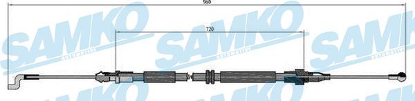 Купить C0973B Samko Трос ручника Transporter T4 (1.9, 2.0, 2.4, 2.5, 2.8)