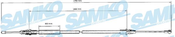 Купити C0707B Samko Трос ручного гальма Movano (1.9, 2.2, 2.5, 3.0)