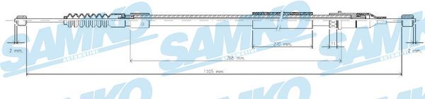 Купити C0555B Samko Трос ручного гальма Корса С (1.0, 1.2, 1.4, 1.7)