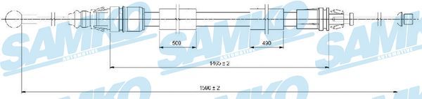Купити C0721B Samko Трос ручного гальма Trafic 2 (1.9, 2.0, 2.5)