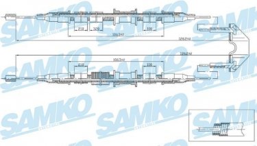 Купити C0536B Samko Трос ручного гальма Astra G