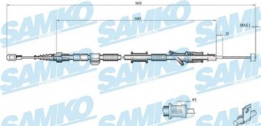 Купити C0917B Samko Трос ручного гальма Volvo S40 1 (1.6, 1.8, 1.9)