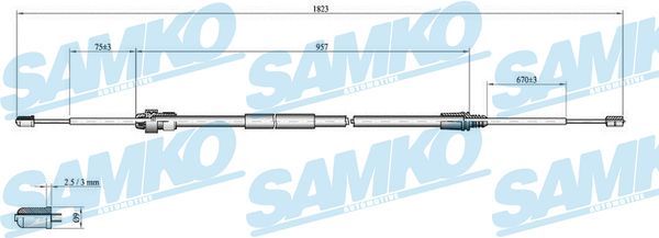 Купити C0002B Samko Трос ручного гальма Peugeot 207 (1.4, 1.6)