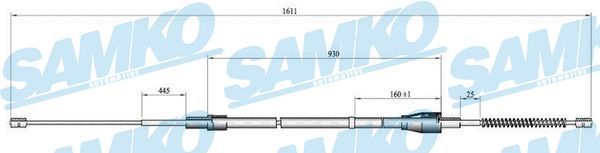 Купити C0809B Samko Трос ручного гальма Polo (1.2, 1.4, 1.9)