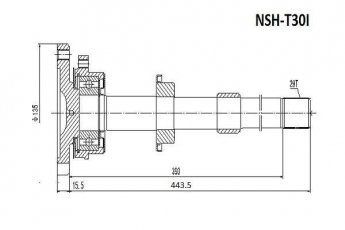 Купити NSH-T30I Asva Піввісь Х-Трейл (2.0, 2.2, 2.5)