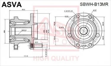 Купить SBWH-B13MR Asva Ступица Аутбек 2 (2.0 D, 2.5, 3.0 AWD)