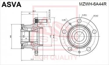 Купити MZWH-6A44R Asva Маточина Mazda
