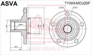 Купить TYWH-MCU20F Asva Ступица Хайлендер (3.3, 3.5, 3.5 4WD)