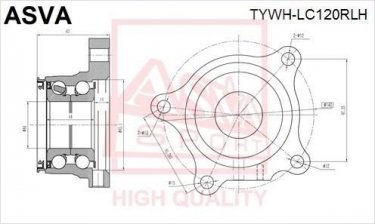 Купити TYWH-LC120RLH Asva Маточина Land Cruiser (150, Prado) (2.7, 3.0, 3.4, 4.0)