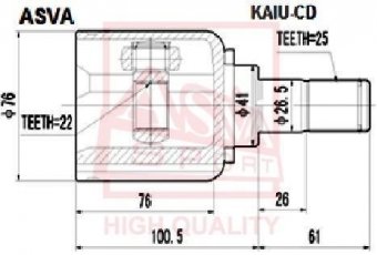 Купити KAIU-CD Asva ШРУС Ceed (1.4, 1.6), шліци:  25 зовн. 22 вн.