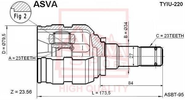 Купить TYIU-220 Asva ШРУС Avensis