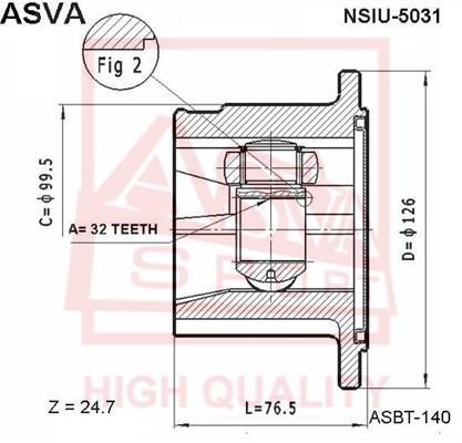 Купити NSIU-5031 Asva ШРУС Terrano (2.4, 2.7, 3.0)