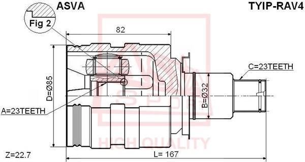 Купити TYIP-RAV4 Asva ШРУС Камрі (2.0 4WD, 2.0 GLi 4WD)