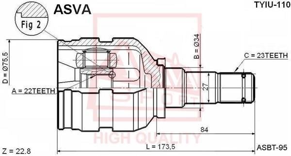 Купити TYIU-110 Asva ШРУС Avensis (1.6, 1.8)