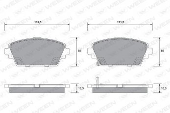 Купить 151-2215 Ween Тормозные колодки передние Almera V10 (1.8, 2.0, 2.2) без датчика износа