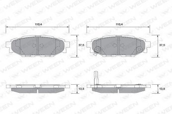 Купити 151-2336 Ween Гальмівні колодки задні Legacy (2.0, 2.5) с звуковым предупреждением износа