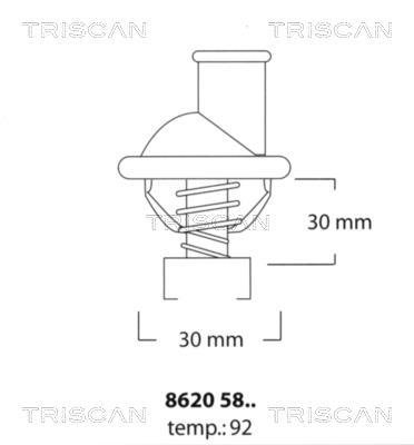 Купити 8620 5892 TRISCAN Термостат  Omega (A, B) (1.8, 2.0)