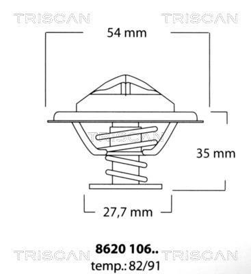 Купить 8620 10682 TRISCAN Термостат  Лагуну 1 (2.2 D, 2.2 dT)