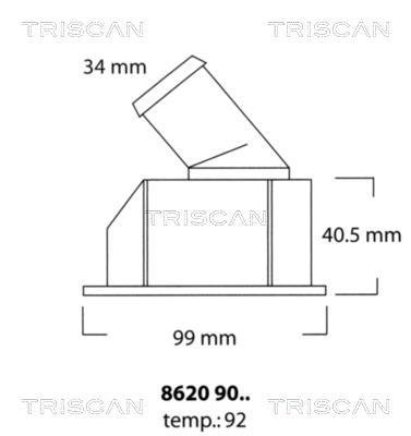 Купити 8620 9092 TRISCAN Термостат  Леганза (2.0, 2.0 16V, 2.2 16V)