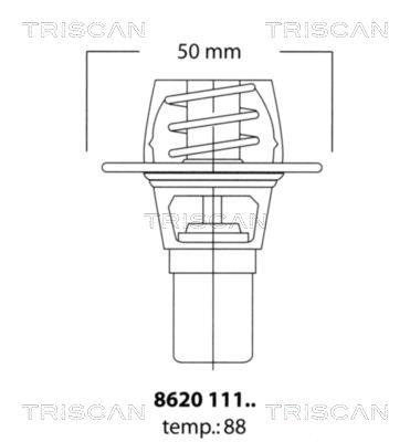 Купить 8620 11191 TRISCAN Термостат  Clio (1, 2) (1.2, 1.4, 1.6)